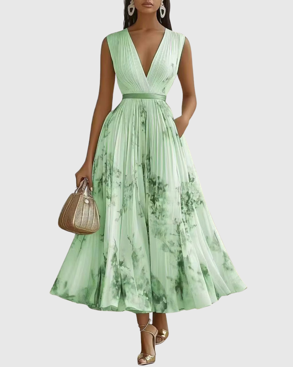 Siena™ - Elegant Plissé Maxi Kjole