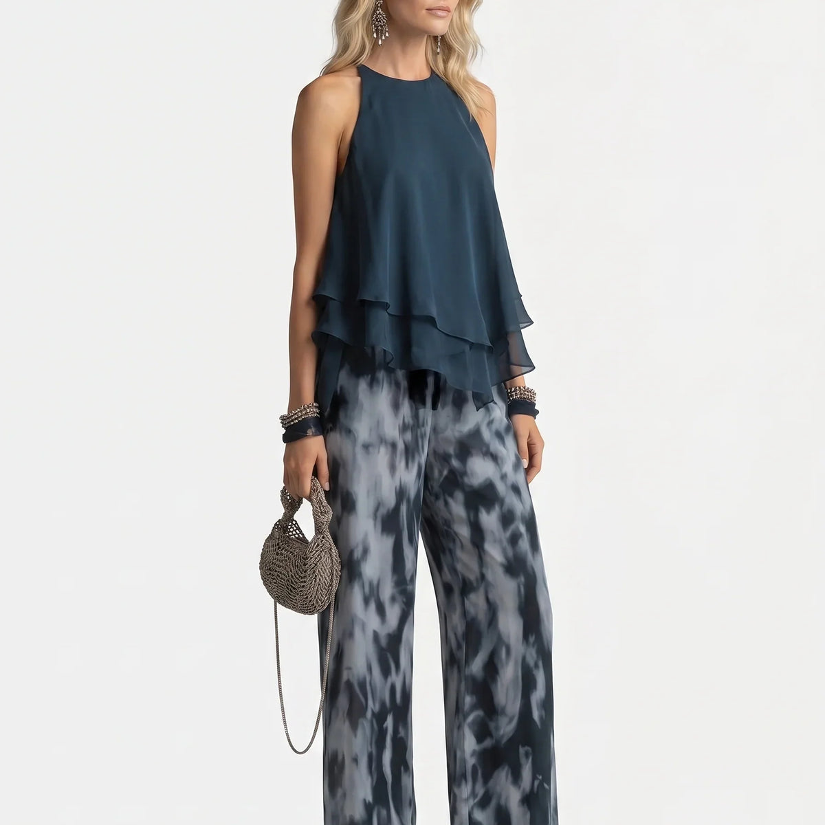 Elegant to-delt sæt i chiffon