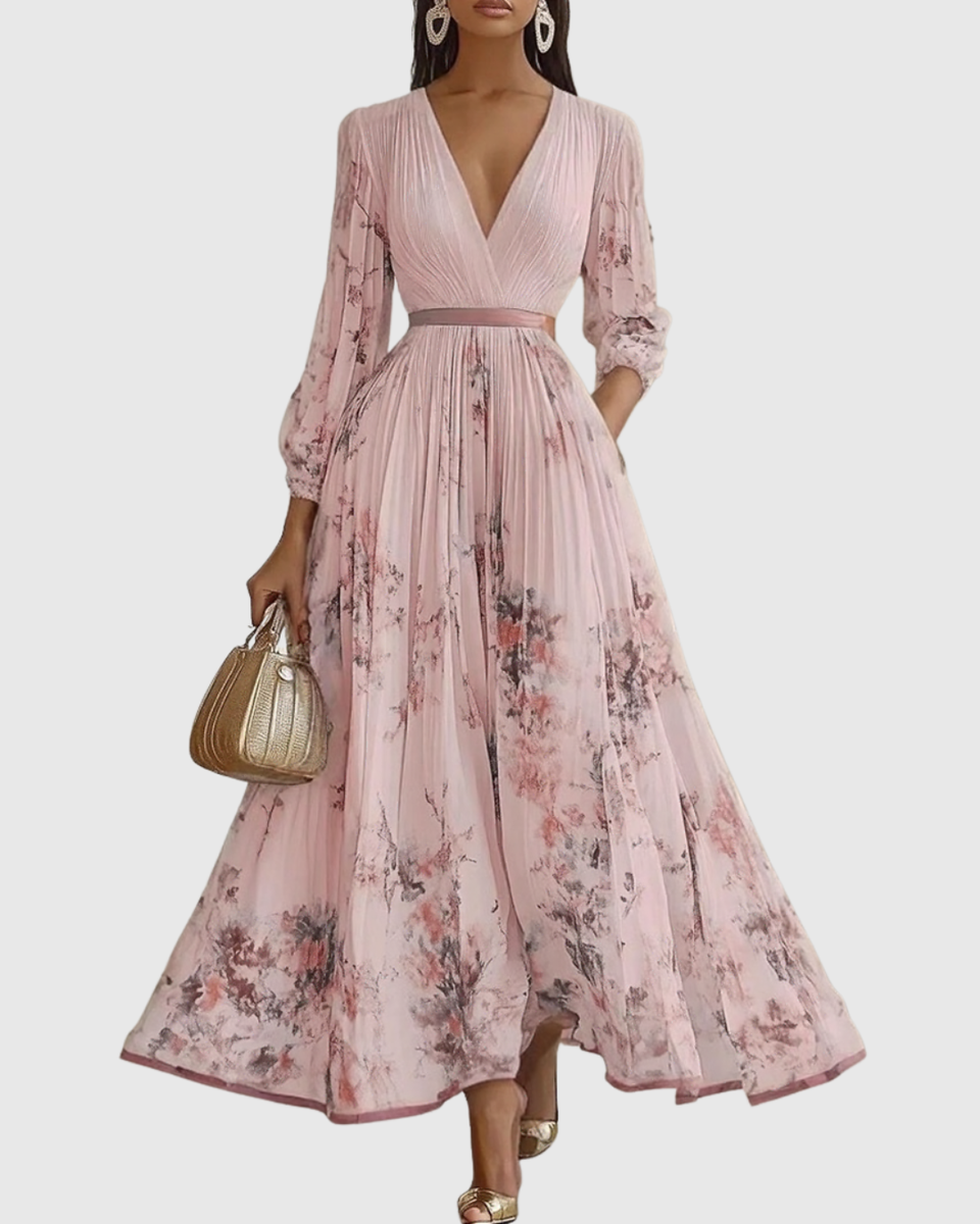 Siena™ - Elegant Plissé Maxi Kjole