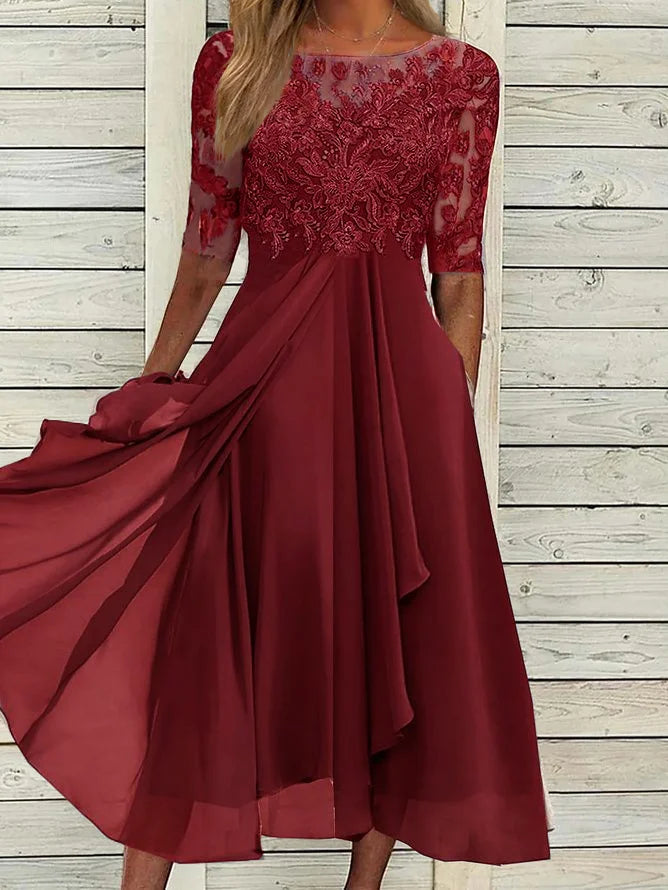 Puck™ - Elegant Midi-Kjole i Blonde