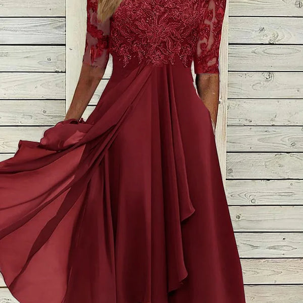 Puck™ - Elegant Midi-Kjole i Blonde