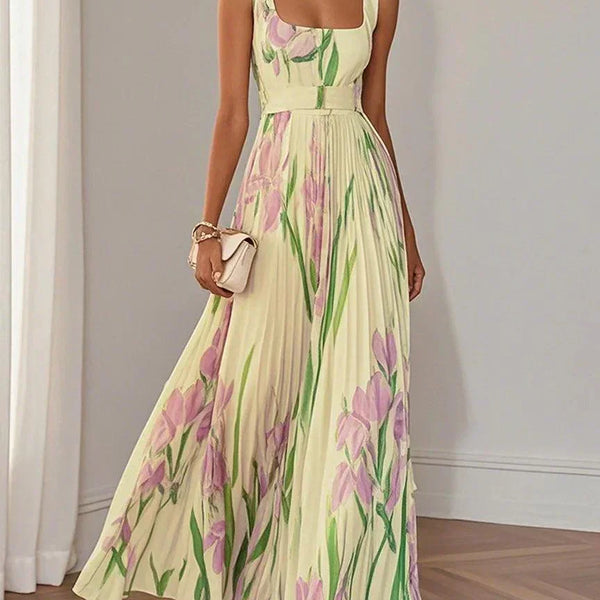 Yara™ - Maxikjole i plisseret chiffon