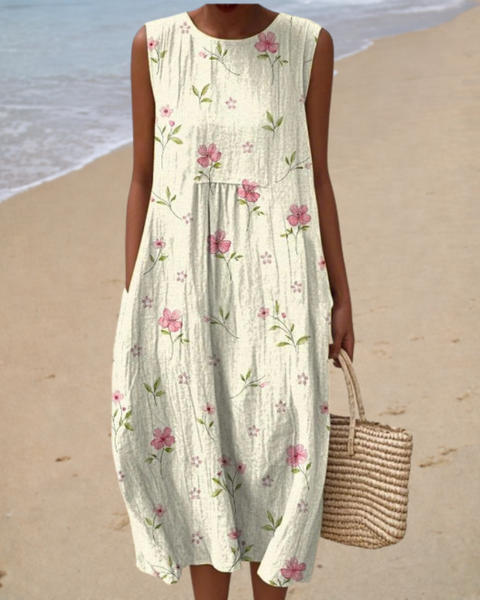Élodie | Midi Floral Kjole