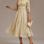 Elin™ - Champagnekjole med fine broderier
