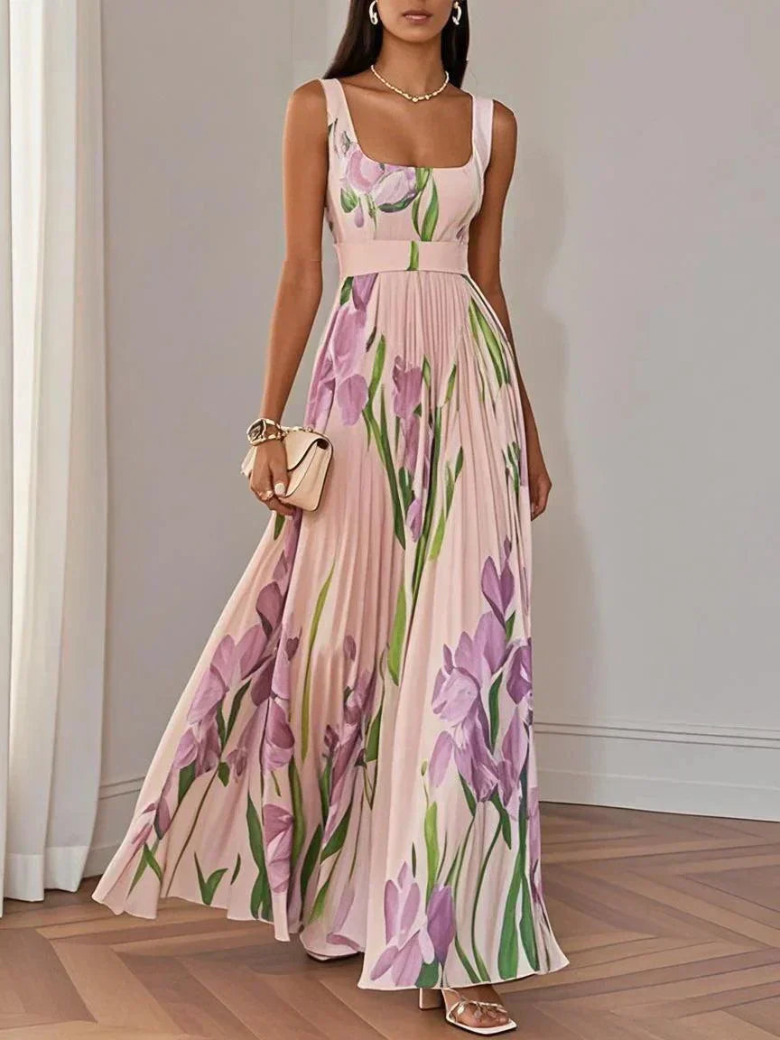 Yara™ - Maxikjole i plisseret chiffon