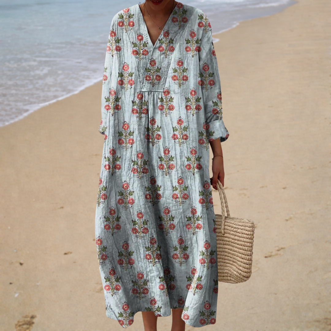 Élodie | Lang Blomstret Vintage Kjole