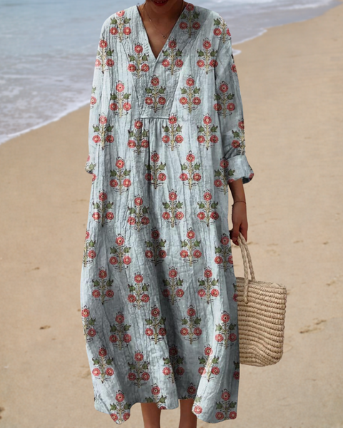 Élodie | Lang Blomstret Vintage Kjole