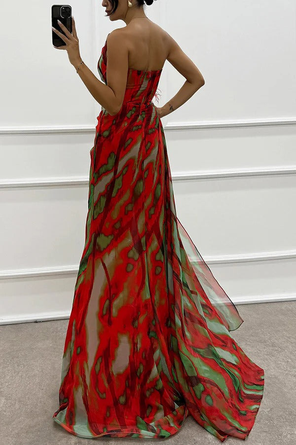 Fenna™ - Livlig Elegant Draperet Kjole