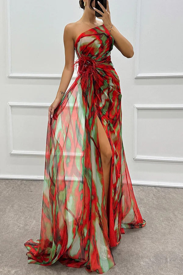 Fenna™ - Livlig Elegant Draperet Kjole