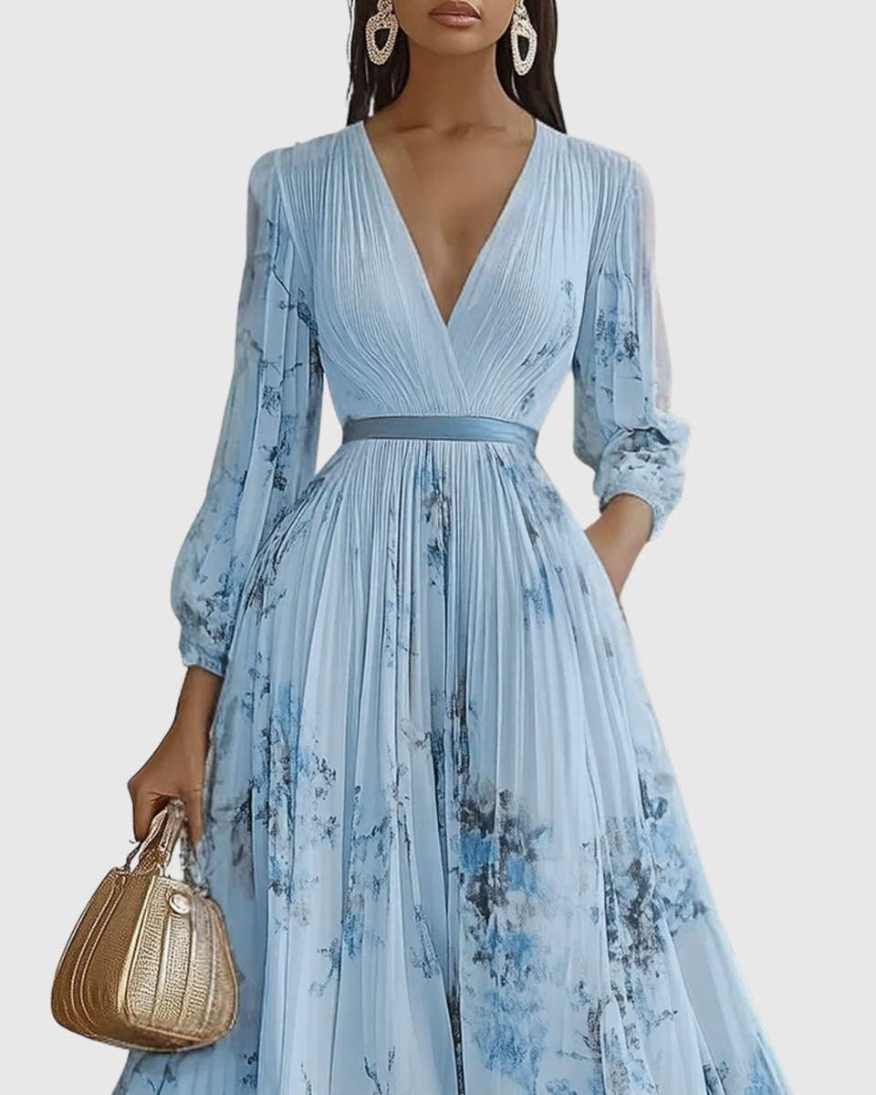 Siena™ - Elegant Plissé Maxi Kjole