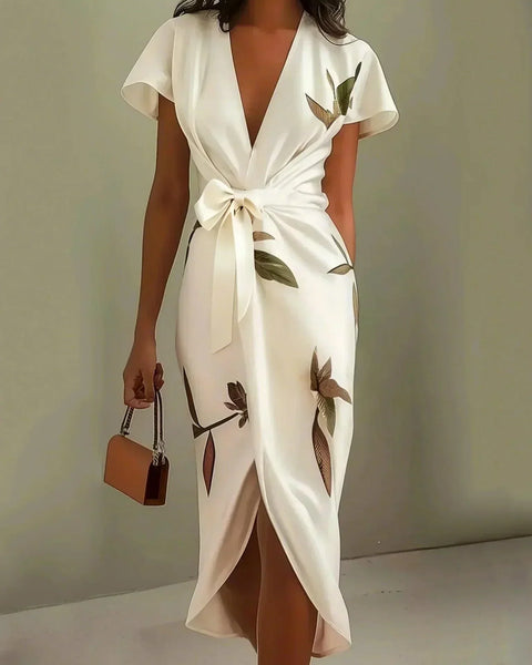Elin™ - Elegant Wickelkjole med Blomsterprint
