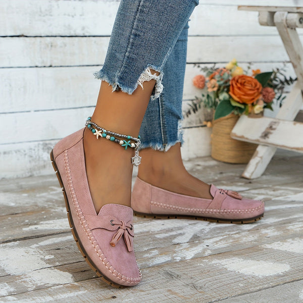 Nadine - Klassiske Loafers med Pompom-detalje