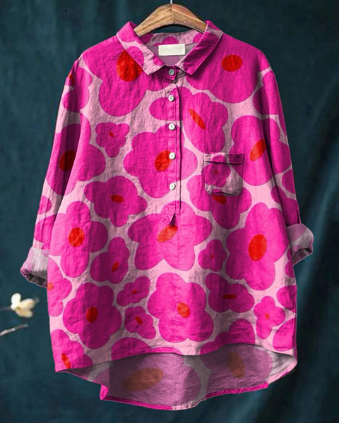Mia - Blomster Skjorte i Casual Stil