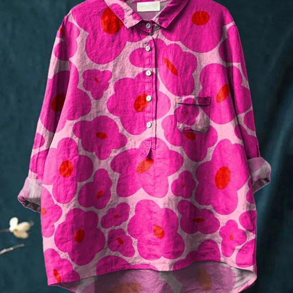 Mia - Blomster Skjorte i Casual Stil