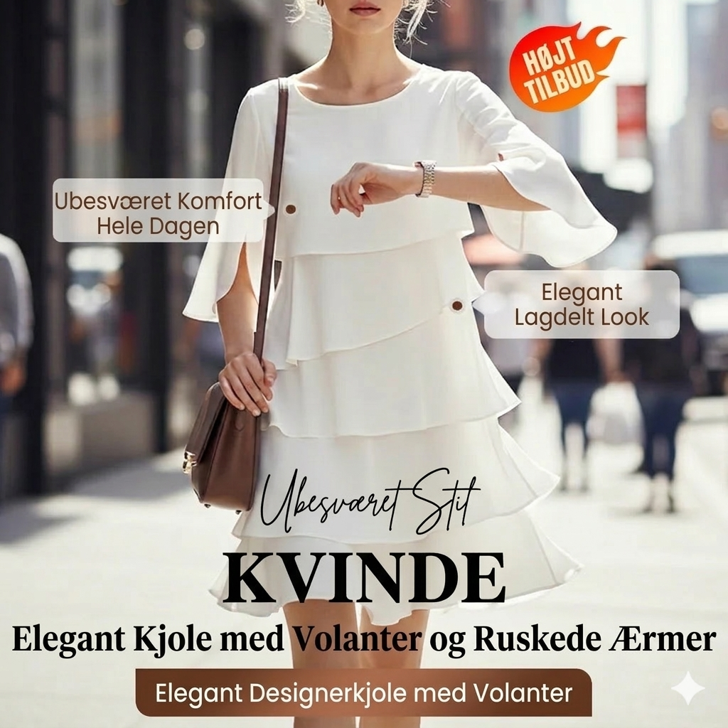 Misa | Elegant lagdelt kjole med flæser