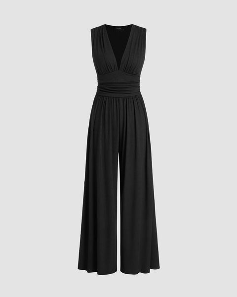 CHARITY – Smuk ærmeløs jumpsuit med vide ben