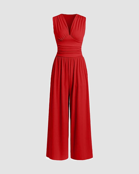 CHARITY – Smuk ærmeløs jumpsuit med vide ben
