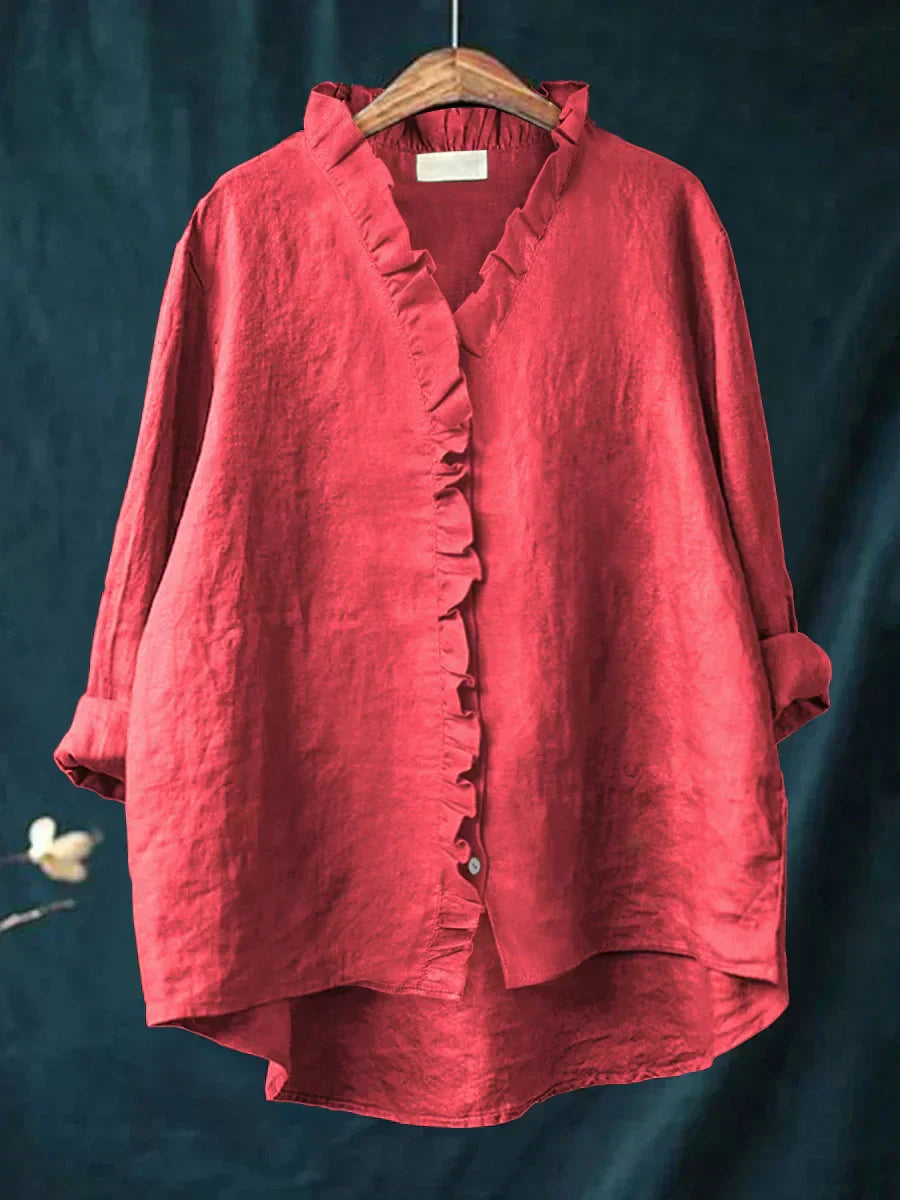 Lily - Let Bluse med Volanger