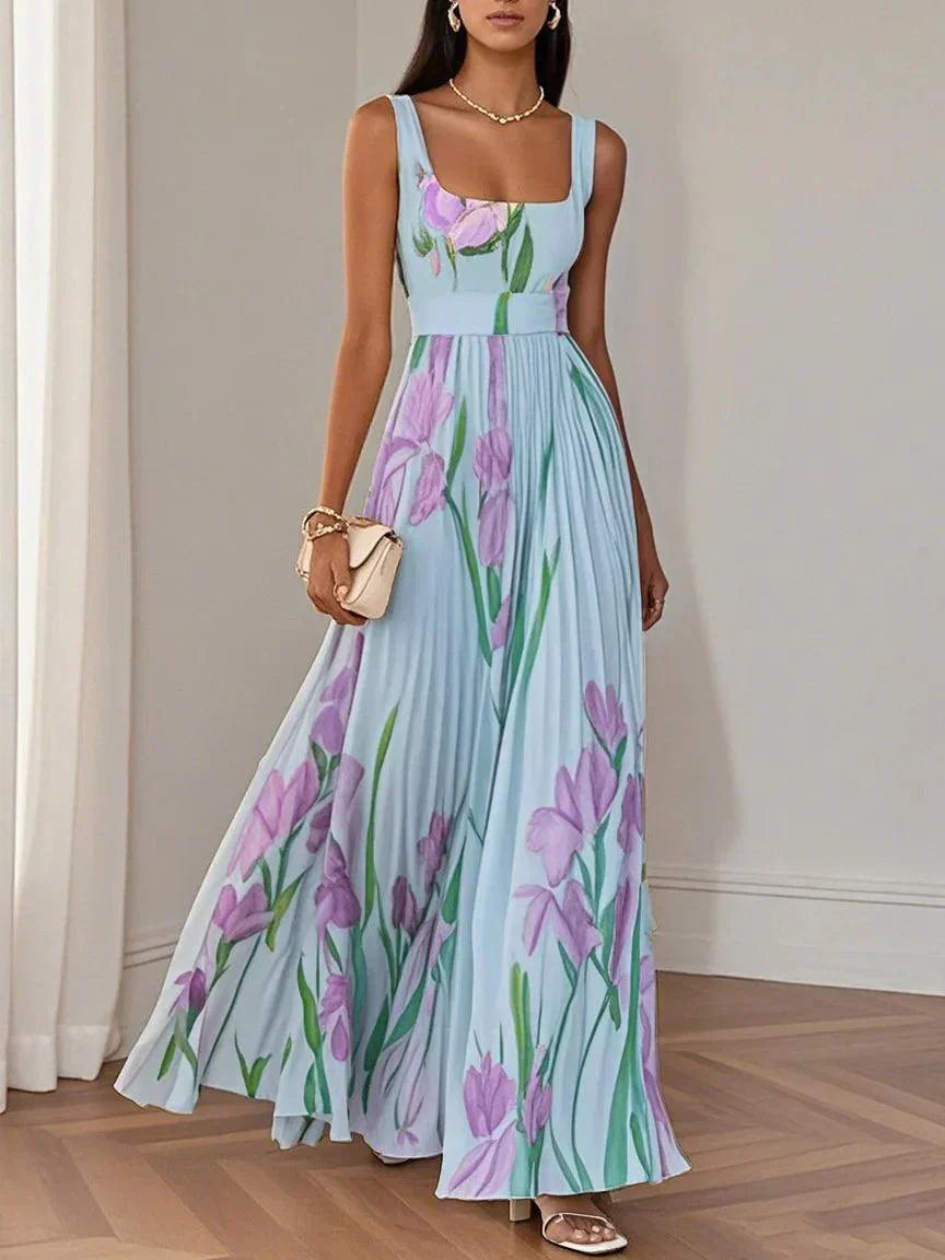 Yara™ - Maxikjole i plisseret chiffon