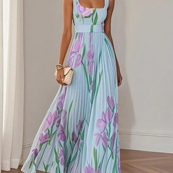 Yara™ - Maxikjole i plisseret chiffon