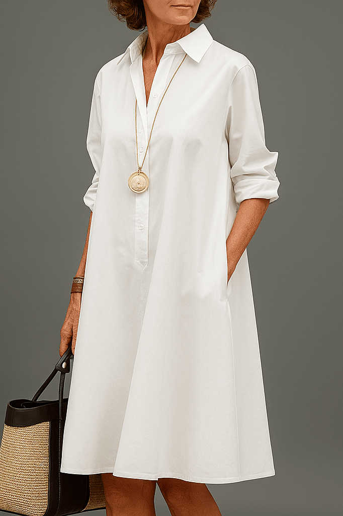 Sadie | Midi Kjole i Minimalistisk Design