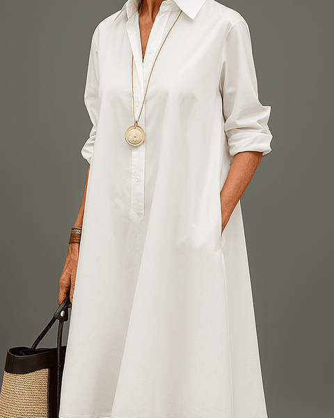 Sadie | Midi Kjole i Minimalistisk Design