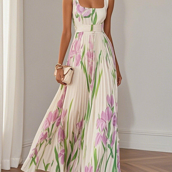 Yara™ - Maxikjole i plisseret chiffon