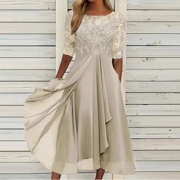 Puck™ - Elegant Midi-Kjole i Blonde