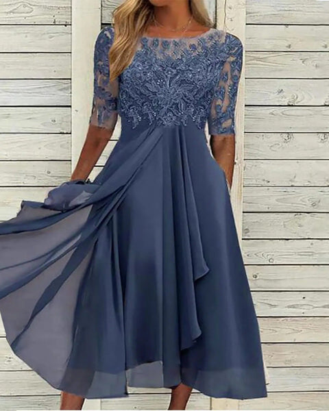 Puck™ - Elegant Midi-Kjole i Blonde