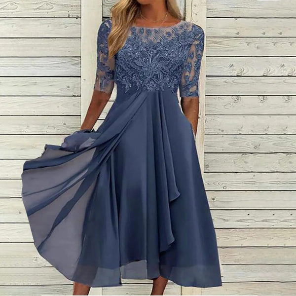 Puck™ - Elegant Midi-Kjole i Blonde