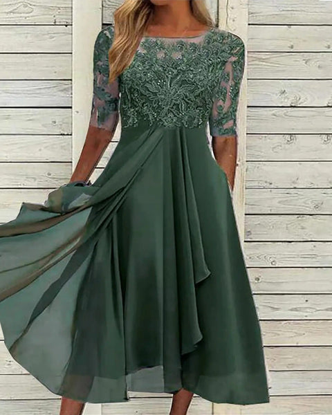 Puck™ - Elegant Midi-Kjole i Blonde