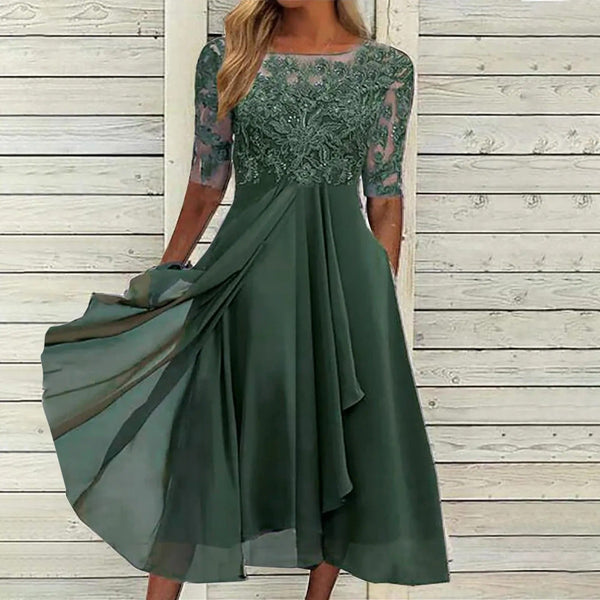 Puck™ - Elegant Midi-Kjole i Blonde