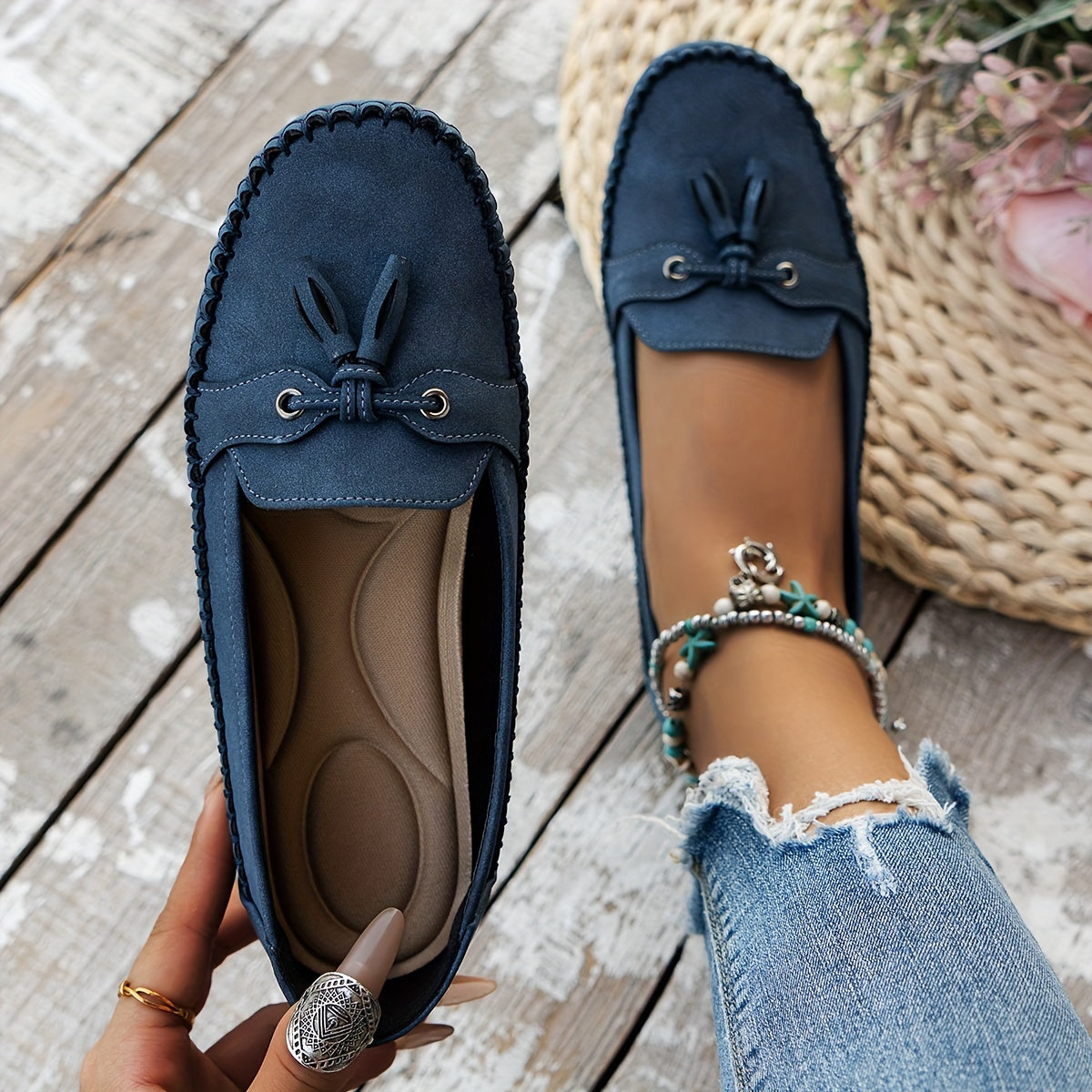 Nadine - Klassiske Loafers med Frynse-detalje
