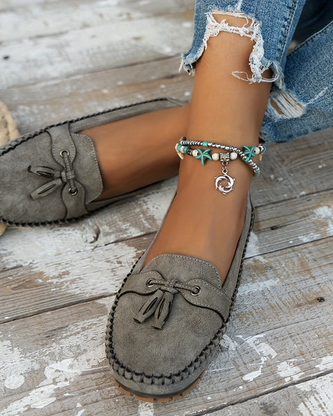 Nadine - Klassiske Loafers med Frynse-detalje