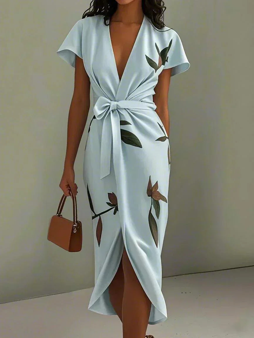 Elin™ - Elegant Wickelkjole med Blomsterprint