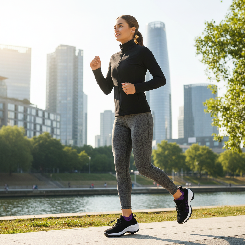 Ambulo Orthopædiske Sko Strikkestof - Lilla Sort