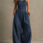 Bianca | Elegant Jumpsuit i Linned og Bomuld med Krydsudskæring